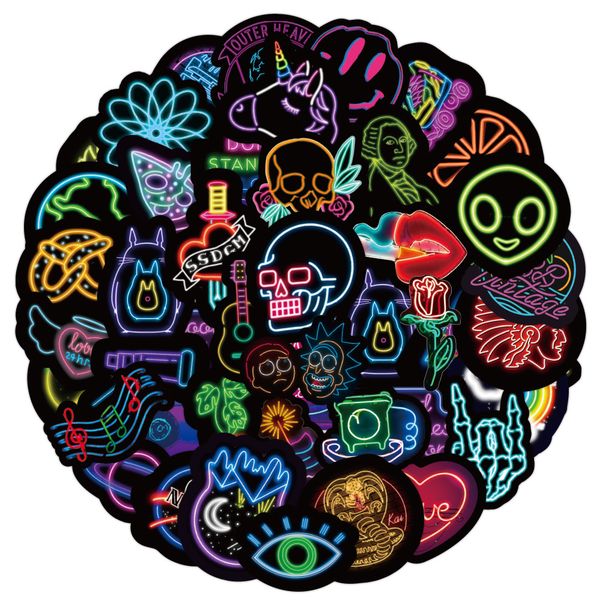 

cool neon stickers kids toys bicycle phone suitcase guitar bumper skateboard backpack jdm graffiti waterproof sticker kid gift