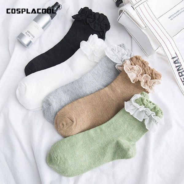 

cosplacool]hubble-bubble harajuku lace socks japanese princess mesh socks women skarpetki damskie chaussette big silk sokken1, Black;white