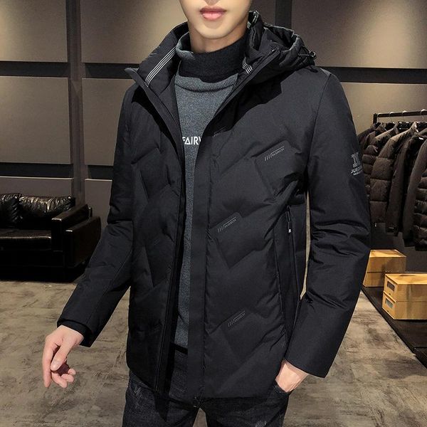 

men's down & parkas for men in winter 2021, the handsome light brief paragraph wholesale more logo coats to keep warm, Black