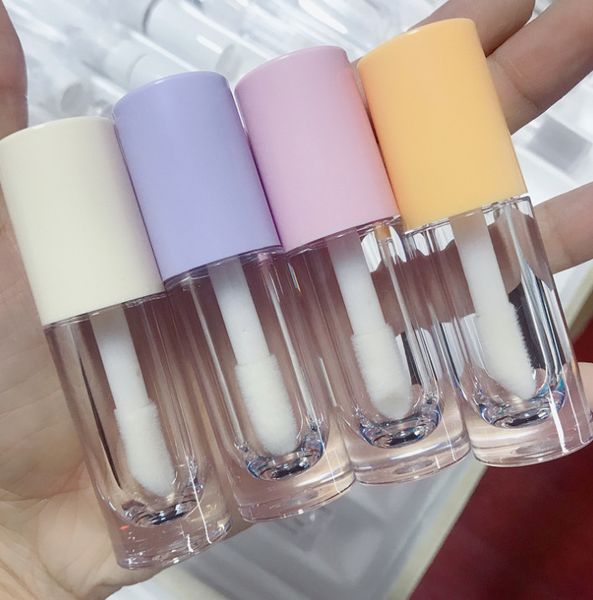 

6.5ml empty round lip glaze tubes bottle transparent lid refillable plastic lipstick lip balm bottles