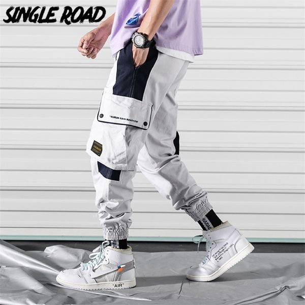 

singleroad men's cargo pants men side pockets hip hop japanese streetwear harem pants men trousers joggers male sweatpants 201218, Black