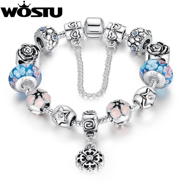 

charm bracelets luxury sterling with daisies murano glass & crystal european beads jewelry sdp1833, Golden;silver