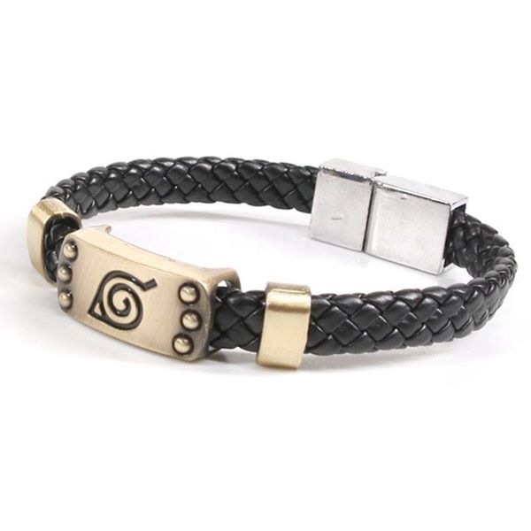 

naruto anime kakashi naruto konoha bracelet cosplay costumes accessories black punk bracelets, Golden;silver