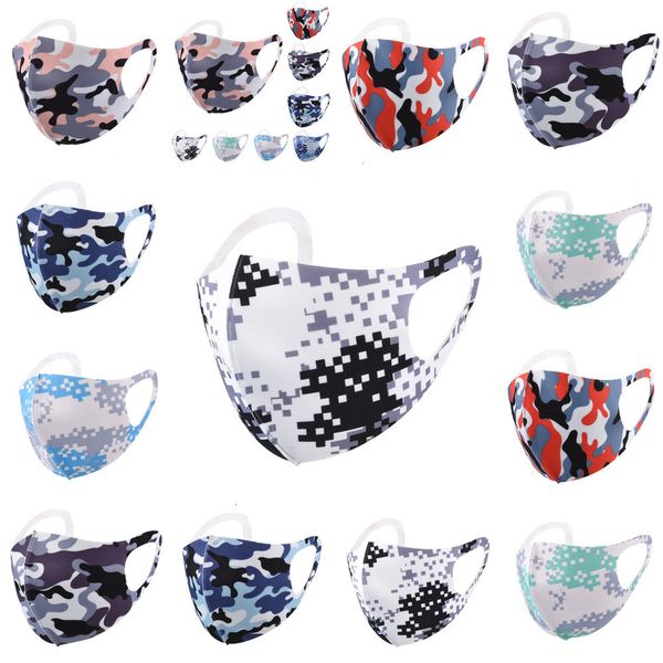 

printed factoryuzi7reusable mask, fashion face mask designer cartoon camouflage custom ice silk sunscreen dustproof and b