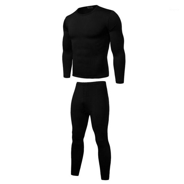 

2pcs selling 2020 men comfort soft fleece lining thermal outfits set long sleeve pant winter warm clothes set 5 colors1, Gray