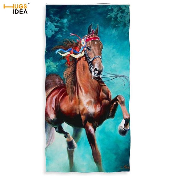 

hugsidea crazy horse beah/bath towel cool wild animal design shower blanket for kids dry hand hair towels multipurpose