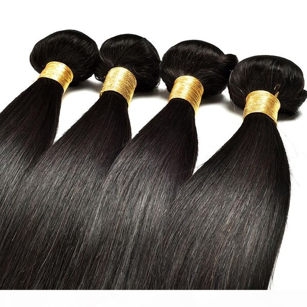 

good quality 8a 9a 100% human hair non remy long straight malaysian hair peruvian hair weft natual color 1b, Black