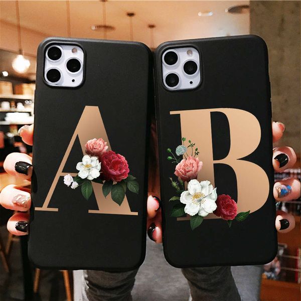 

vip silicone cover, black case, with flower pattern and letter n r, for vip x 7 7s 6 6s 8 plus xs x r max se4fre