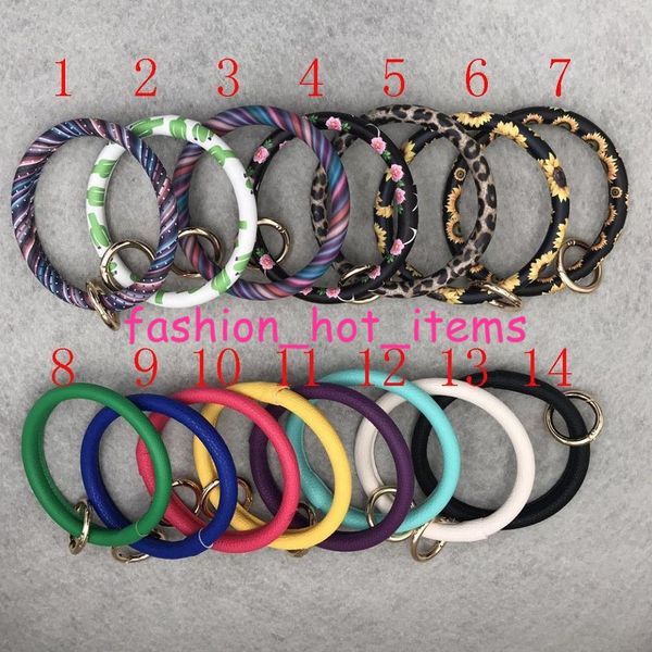 

customized serape oversize pu leather o key ring cactus sunflower leopard bullskull charm bracelet keychain