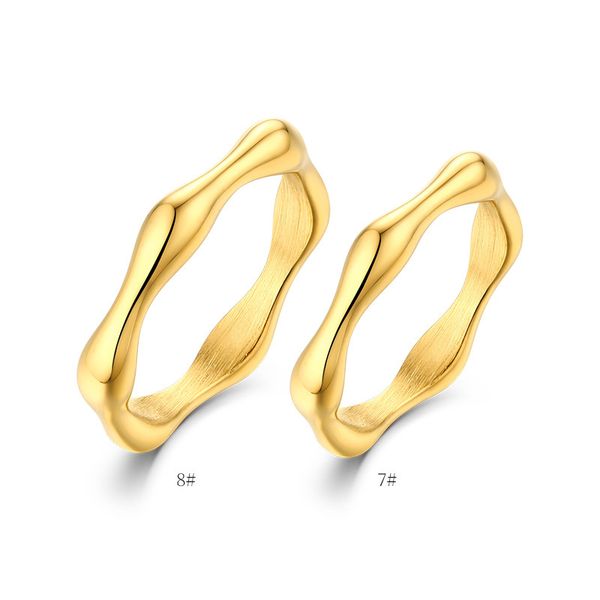 

simple geometric hexagonal bamboo ring harajuku cold wind couples men and women on the ring link day gift christmas presents, Golden;silver