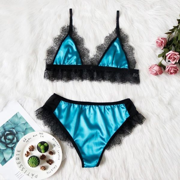 

2020 new arrival women lady lingerie lace underwear attracted v-neck underwear bra set lingerie bodydolls sleepwear4.41, Red;black