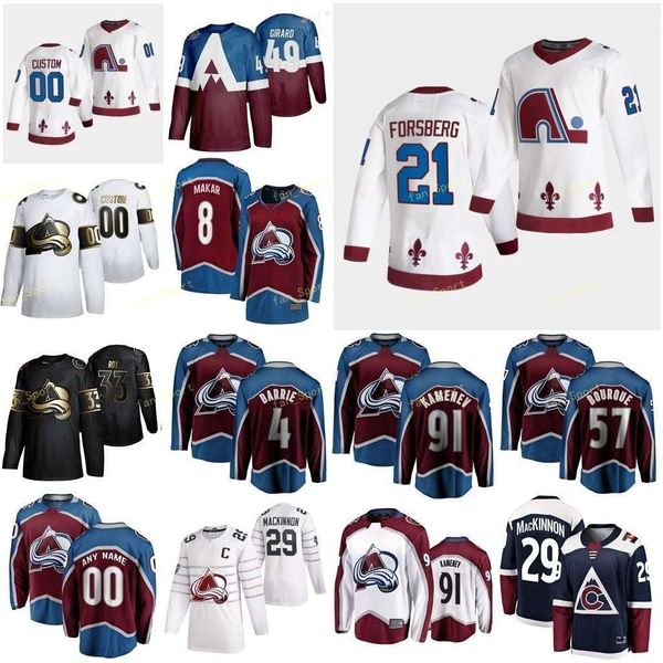 

colorado avalanche 2021 reverse retro jersey compher j.t. donskoi joonas dries sheldon francouz pavel girard samuel graves custom stitched, Black;red