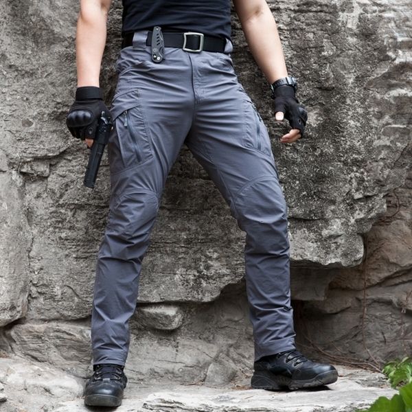 

quick dry duty work flexible casual pants man army military trousers men's tactical cargo pants women 201118, Black