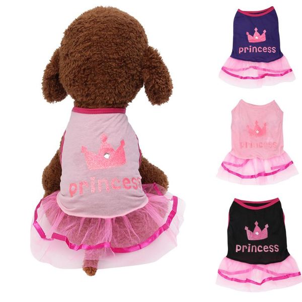 

dog apparel summer lace princess dress pink clothes ruffle pet tutu sleeveless puppy costume
