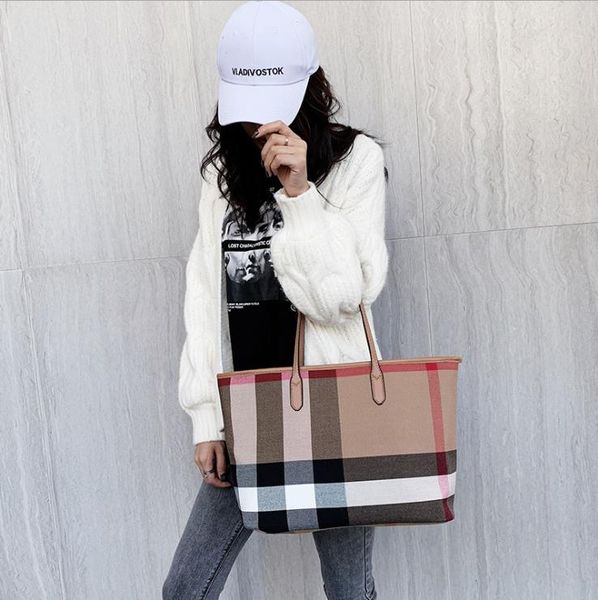 

high-quality designer handbag shoulder bags totes wallet autumn/winter fashion plaid stripe bags western style large capacity single handbag