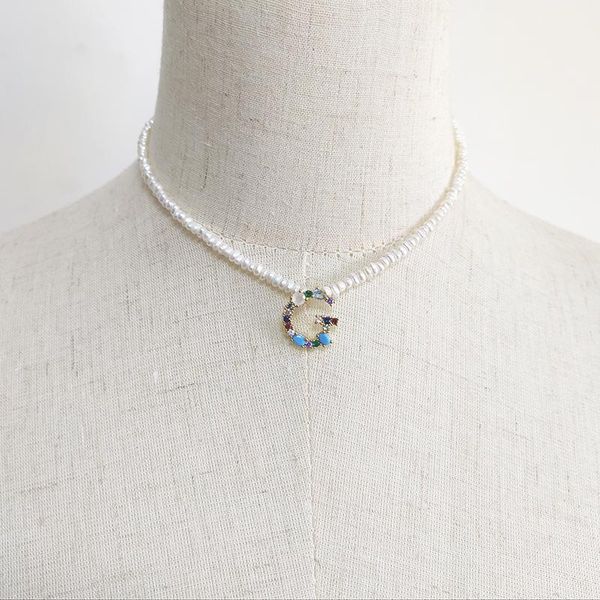 

chokers 2021 exquisite 4mm small pearl pendant necklace bohemian color letters a-z name choker birthday gift for friend, Golden;silver