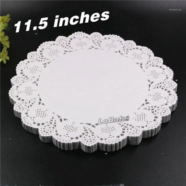 

wholesale- (160pcs/pack) new 11.5 inches round flower shape white hollow design paper lace doilies placemat for kitchen set de table1