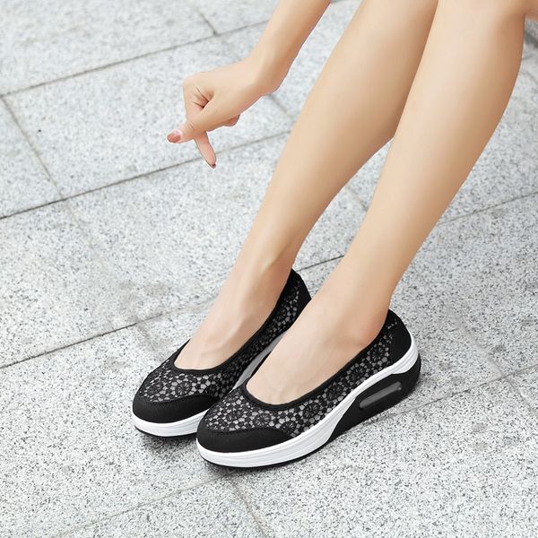 

2021 the new women's shoes new spring cushion female lackluster ladies breathable qwb7, Black