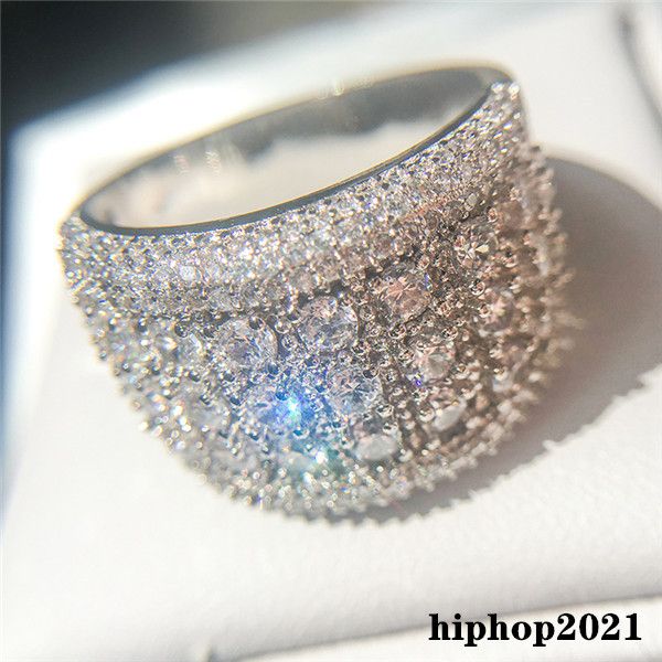 

new fashion mens zircon diamond rings engagement rings for women silver wedding ring jewelry, Slivery;golden