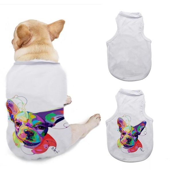 

thermal transfer printing pets dogs t-shirt heat transfer blank tshirt diy cartoon pet cat puppy dog t shirt sleeveless clothing g10402