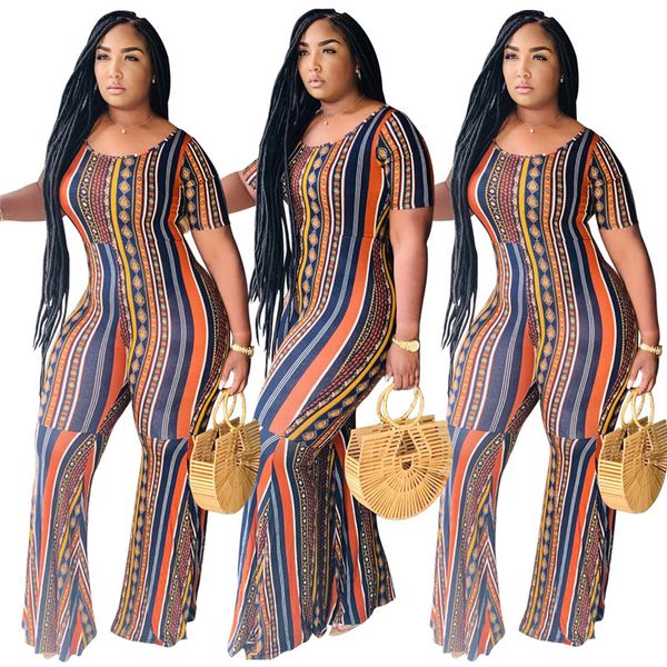 

women bohemian striped print fashion casaul jumpsuit vintage jumpsuts, Black;white