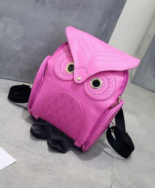 

hbp non-brand new personality 2021 korean cute owl pu fashion leisure college style backpack 2 sport.0018