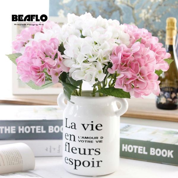 

decorative flowers & wreaths 1pc 9 colors luxury artificial hydrangea with flower rod diy silk accessory for party home wedding decoration