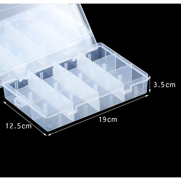 

wlyees 9/21 spacers adjustable 24 grids rectangle plastic empty jewelry bead storage box compartment container case supplies box bbyvdq