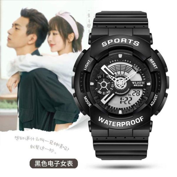 

watch fashion waterproof electronic student sports women's watch, Slivery;brown