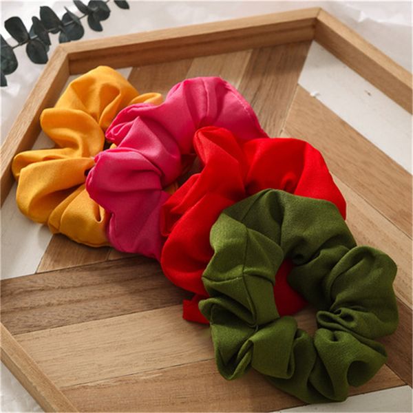 

sweet 20 color chiffon girls elastic solid ring hair ties accessories ponytail holder hairbands rubber band scrunchies f