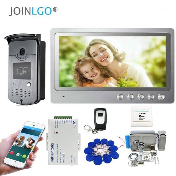 

video door phones 9" wifi sip touch screen doorbell intercom phone sd card record system rfid remote view unlock electric lock1