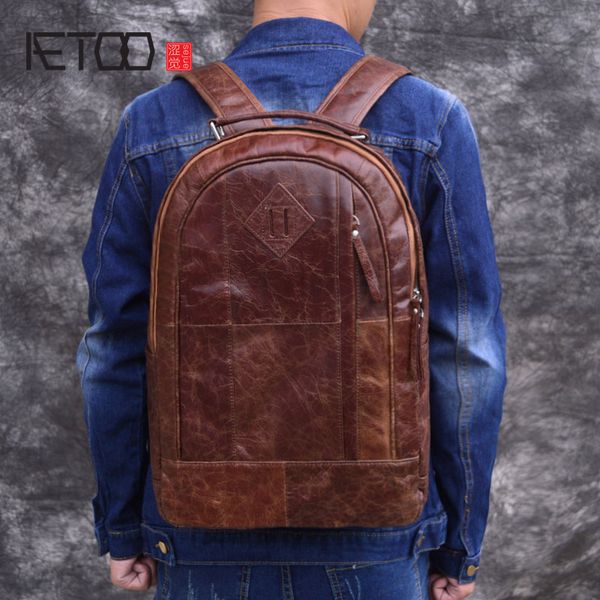 

hbp aetoo original oil wax leather shoulder bag men's bag