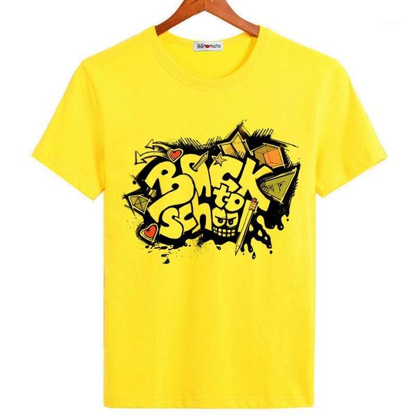 

bgtomato super fashion art printing t shirt new style streetwear cool letters summer hip hop t shirt brand casual white1, White;black