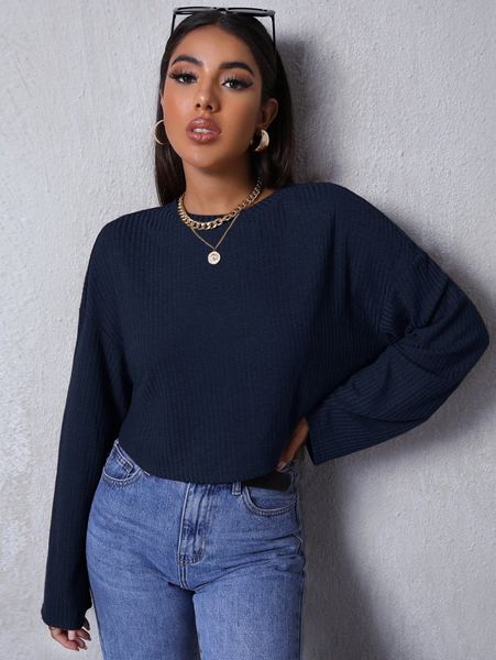 

drop shoulder solid tee c44w#, White