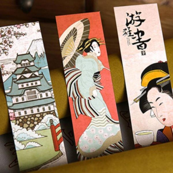 

30 шт. установить японский стиль закладки урожай милая бумага закладка креативное сообщение карт канцтовары канцелярские товары