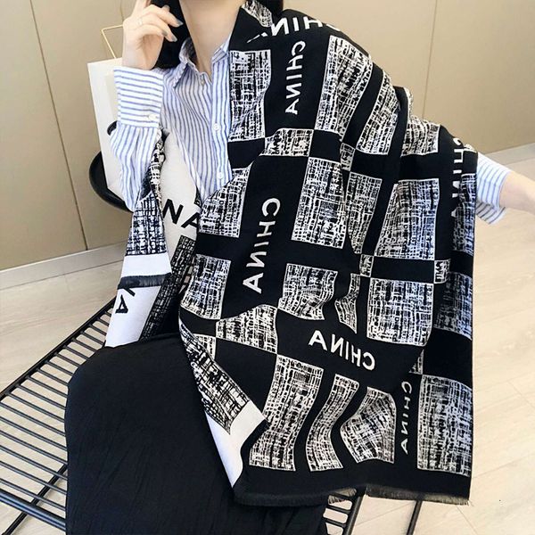 

autumn and winter new cashmere fashion small fragrance thickened warm shawl scarf women winter scarf klwe, Blue;gray