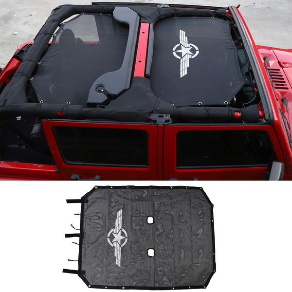 

автомобиль складной sunshade солнцезащитная сетка для jeep wrangler jk 4 двери 2007-2017 высококачественные автомобильные внешние аксессуары