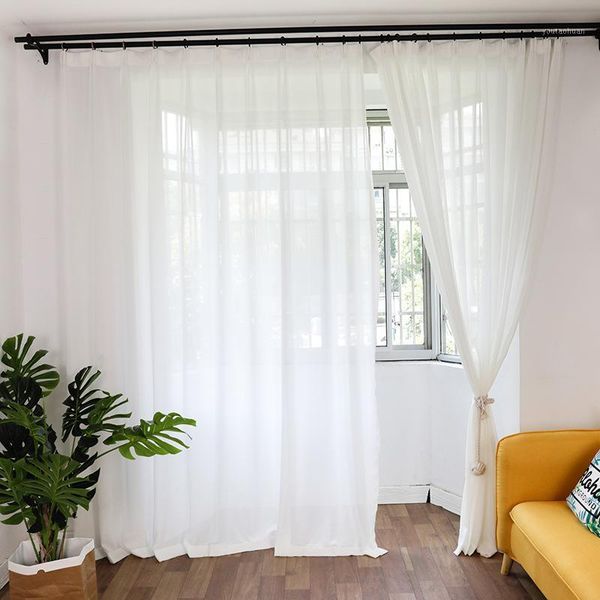 

curtain & drapes white thick linen tulle bedroom el window screening voile for living room kitchen ad016d31