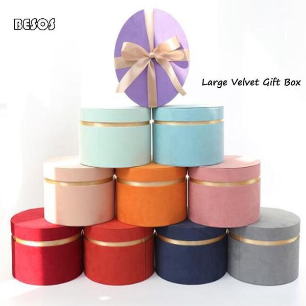 

gift wrap wholesale large candy colorful cylindrical velvet suede box wedding party flower jewelry decorative round box1