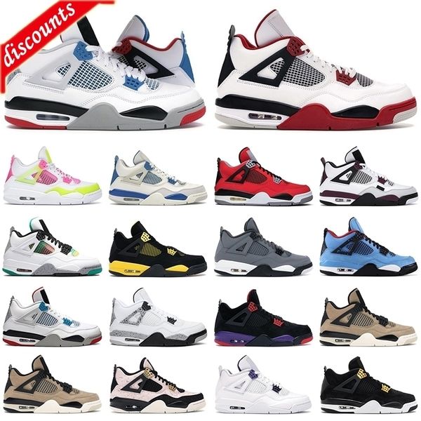 

2020 4s basketball shoes men women jumpman 4 black cat fire red paris motorsports alternate thunder neon mens trainers sports sneakers