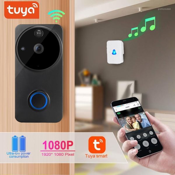 

doorbells tuya smart doorbell wifi wireless intercom security bell camera 1080p hd night vision for home camera1