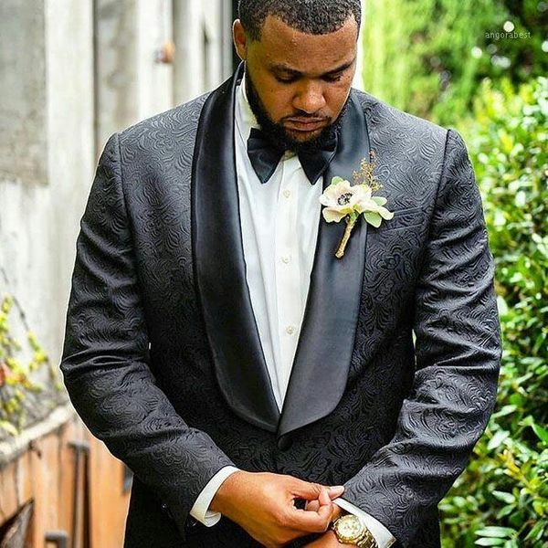 

latest costume homme mariage wedding black pattern suits for man business blazer groom prom 2 pieces slim fit terno masculino1, White;black