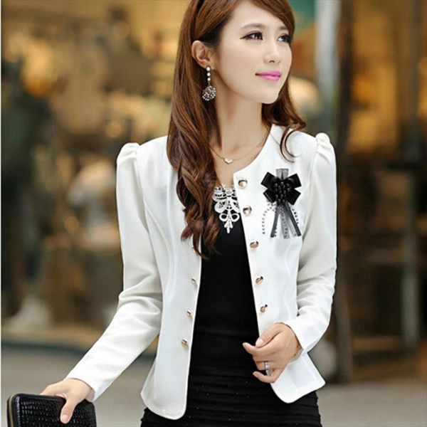 

2019 spring short women summer style autumn plus size clothing outerwear slim womens coat jacket feminino women blaser, Black;brown