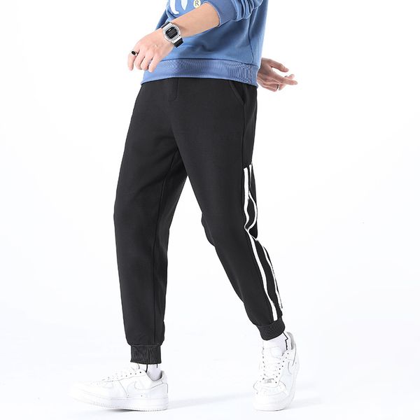 

fitness sport pants men women classic striped letter pattern running pants joggers trendy streetwear teenager sweatpants wholesale, Black