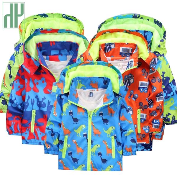 HH Giacche per bambini Giacca a vento impermeabile con cappuccio Giacca primaverile per ragazze Dinosaur Kids Cappotto antipioggia per bambini Giacca capispalla per ragazzo 201106