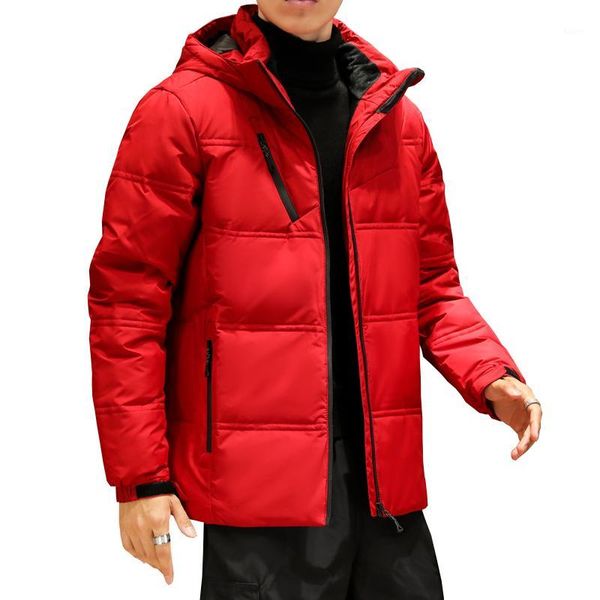 

men winter down jacket hight quality thermal thick coat duck down jacket parka male warm outwear fashion white duck1, Black