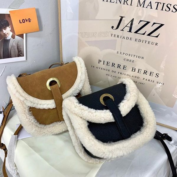 

2020 autumn and winter new lamb fur leather crossbody women's bag shoulder retro handbags