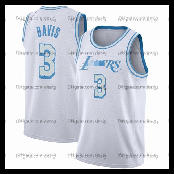 

men los angeles lakers anthony davis basketball jerseys white 2020/21 swingman player jersey edition city, Black