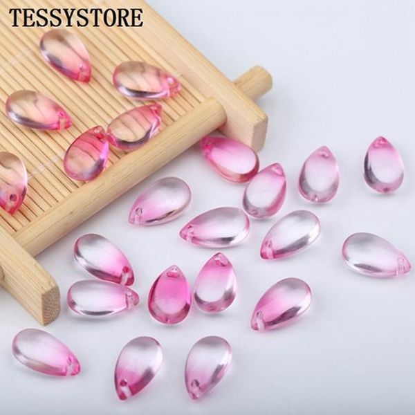 

10 шт. чешская каплевидная фурнитура на ламменом шаблон шариков мульти градиентные цветные стеклянные бусины для ювелирных серьги ручной раб