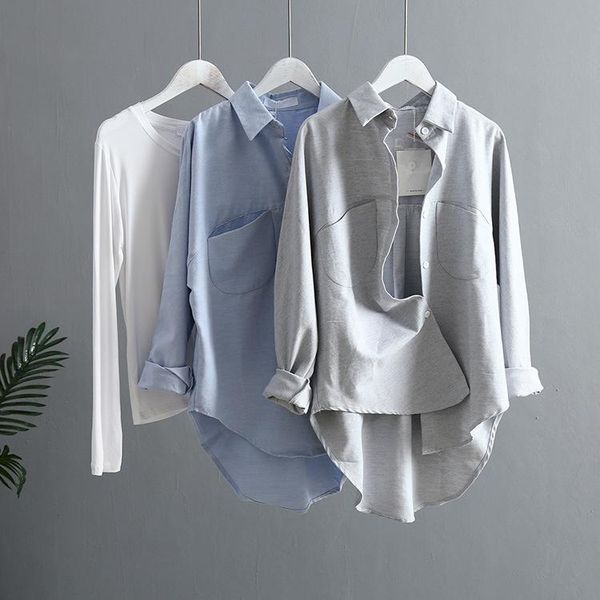 

2021 spring women summer blouse korean long sleeve womens and blouses vintage women shirts blusas roupa feminina, White